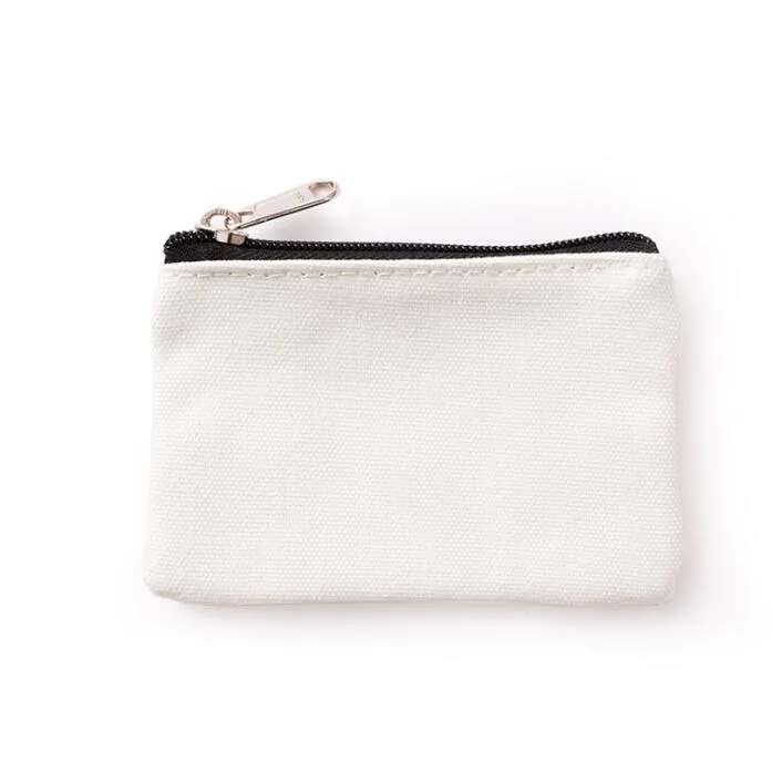 Wholesale 500pcs canvas wallets Coin Purses unisex blank plain cotton Canvas short small bags small zipper casual wallets key cases