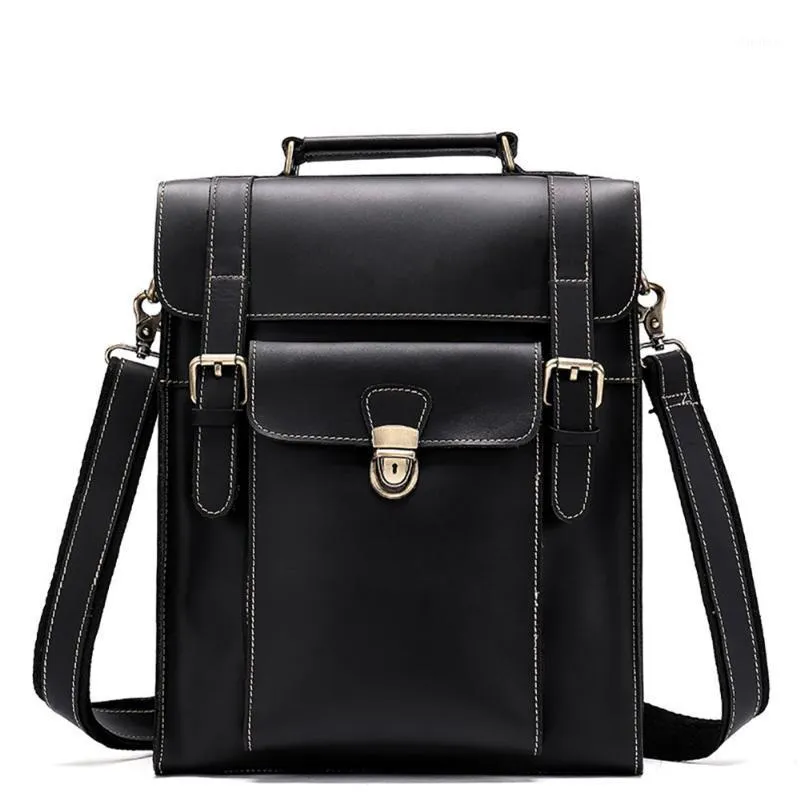 Backpack Vintage Men Hasp England Style Fashion Retro Crazy Horse Leather Backpacks Male College School Laptop Bags Rucksack1