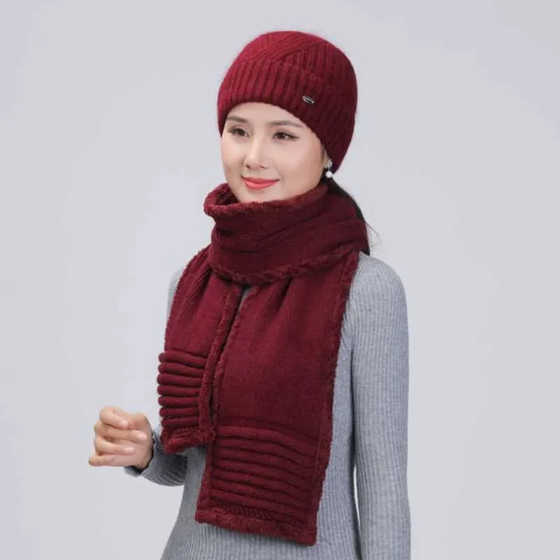 銀座販売中 ビーニー スカルキャップニットビーニーハット冬の女性の暖かいスカルビーニースカーフ高品質の帽子の女性の柔らかい髪の帽子セット1 アウトレット正本 Tdpodiatry Com
