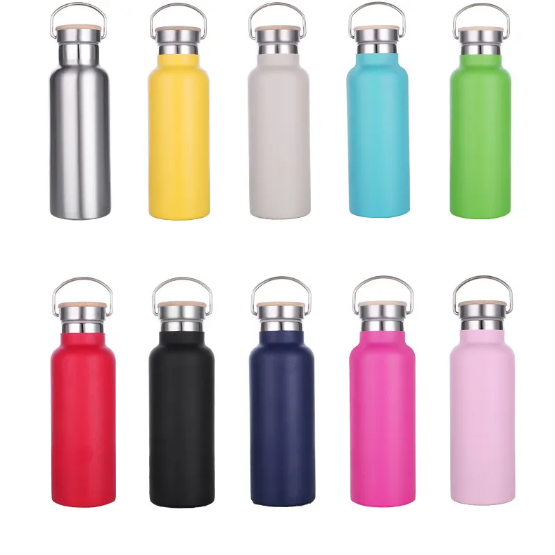 500ml Stainless Steel Water Bottle Leak-Proof Metal Sports Flask Large Capacity Sports Bottle Wide Mouth Metal Lid