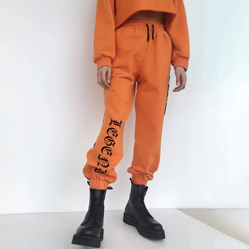Women Loose Sweatpants Harajuku Trousers Autumn Female Orange