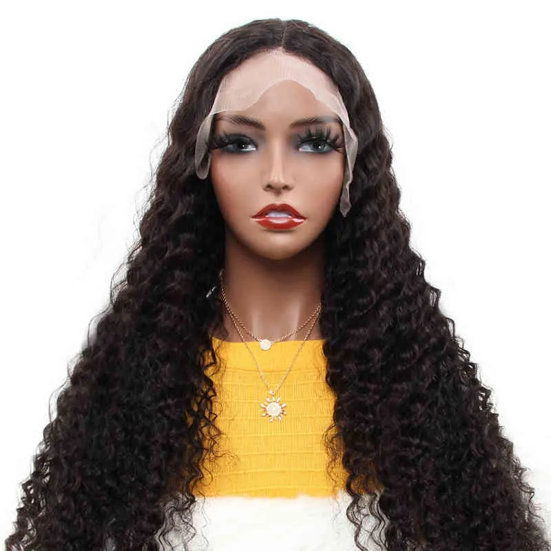 Perucas dianteiras de ondas profundas brasileiras 8-30 polegadas 100% Virgin Human Hair Prejeado HD Lace Transparente Peruca Ali Exprs