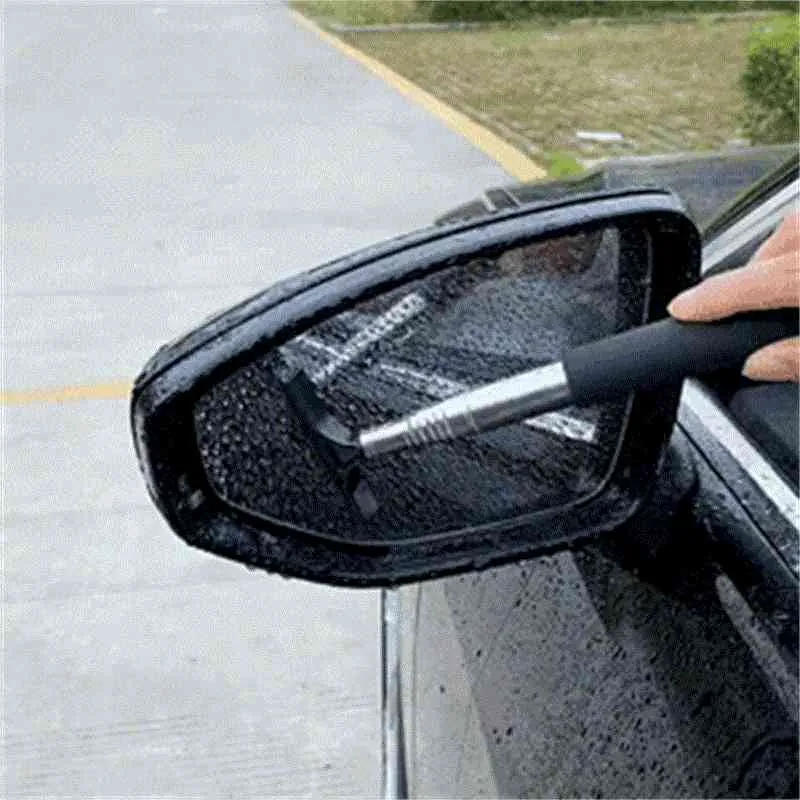 Scraper Retractable Rearview Mirror Car Rearview Mirror Wiper Rainy  Cleaning