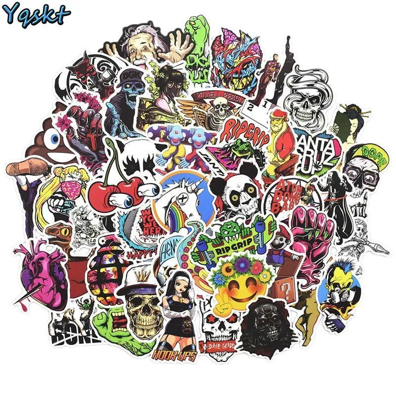 100 stks Mode Graffiti Stickers voor Skateboard Fiets Motorfiets Auto Styling Laptop Bagage Home Decor Decals Niet Willekeurige Sticker LJ201019