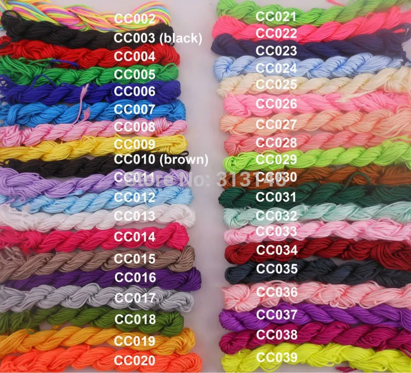 Wholesale 40 Roll Assorted Color 1mm 1.5mm Macrame Beading Rattail Braided Nylon Cords Kumihimo String Thread for Jewelry Making Q1106
