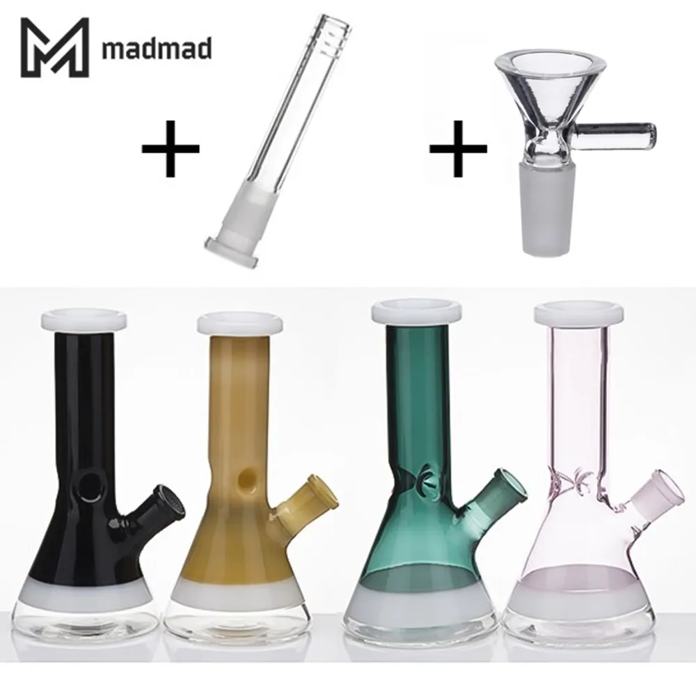 7.8 '' Piccolo bong ad acqua in vetro borosilicato ad alto contenuto di fumo / pipa ad acqua / pipa ad acqua per fumare con stelo in vetro + ciotola di vetro