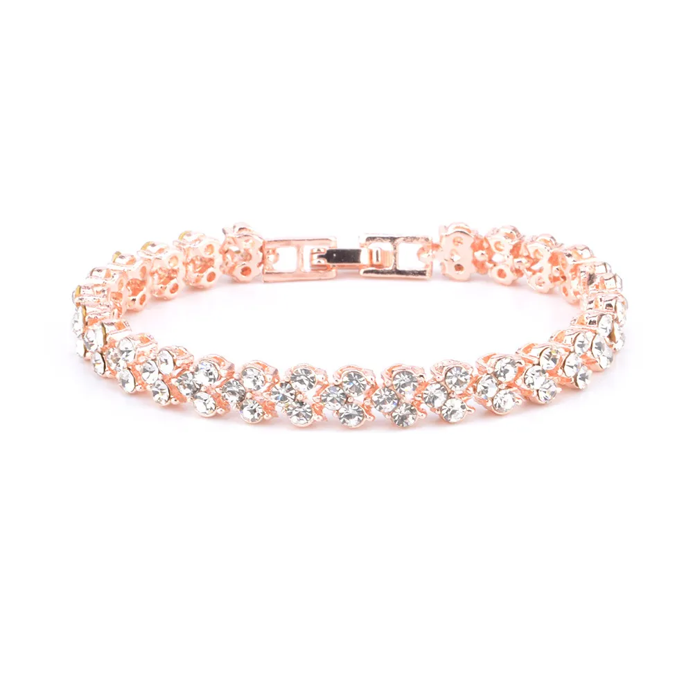 Pulseira pulseira corrente luxo cristal romano feminino pulseira gem pulseira simples diamante