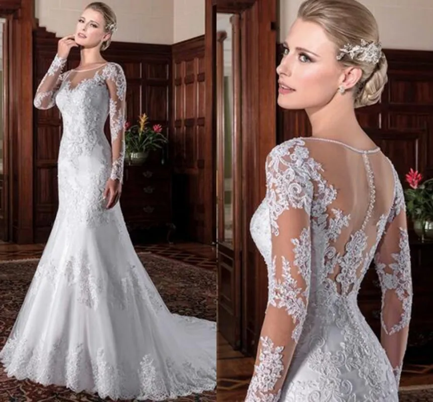 Illusion Vintage Mermaid Wedding Dress 2022 Vestidos De Novia