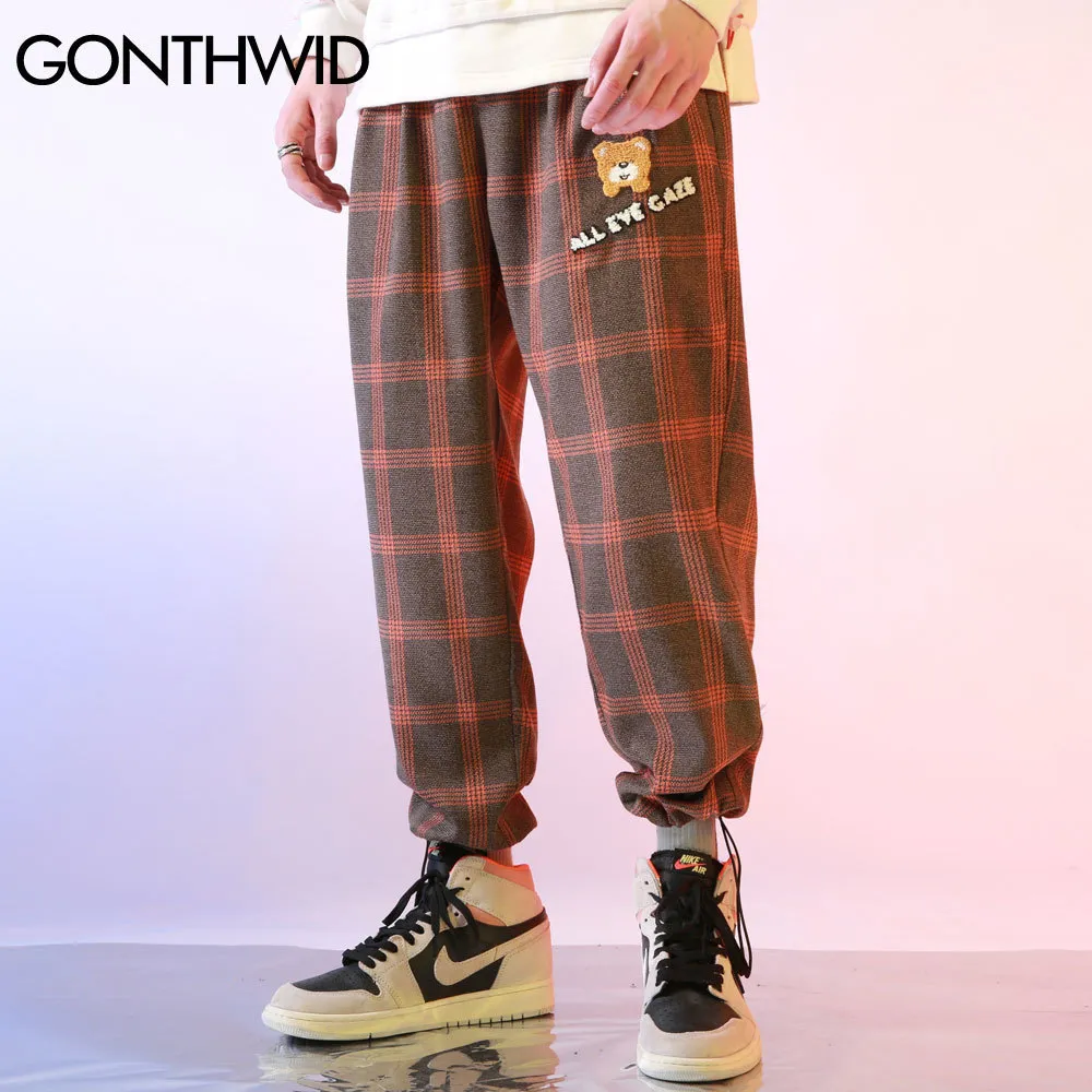 Red Plaid Tartan Harem Pants Harem Pants Plaid Jogger Pants Mens