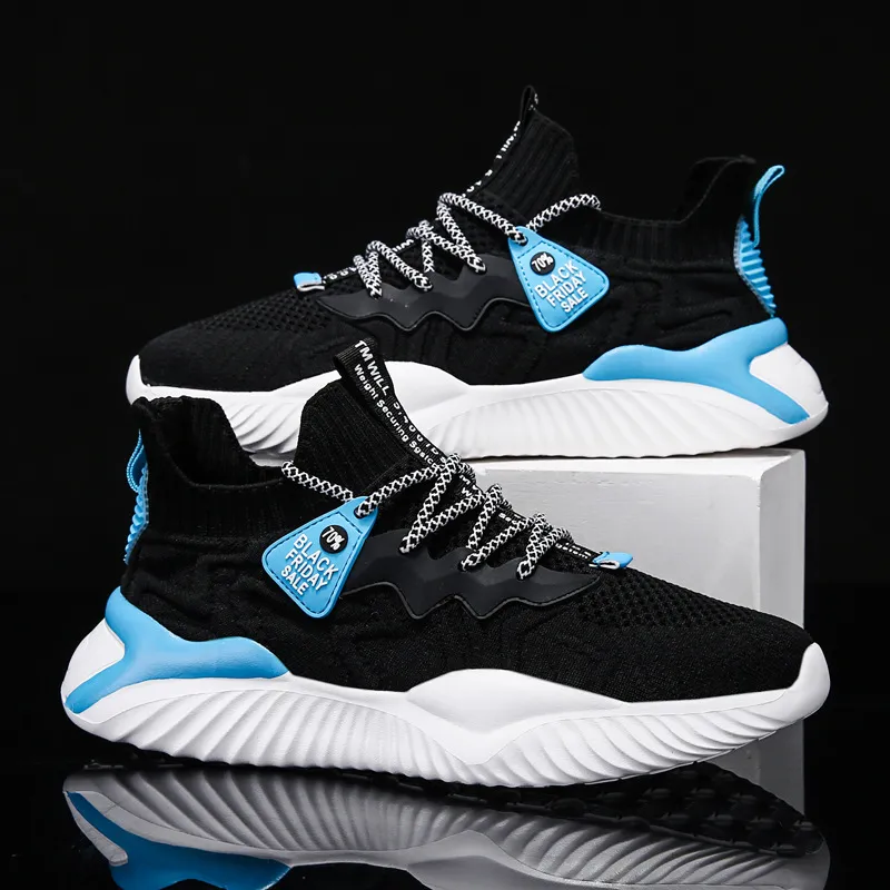 Men's Basketball Shoes Flying Woven Breathable Casual Running Shoes Mesh Comfortable Sneakers