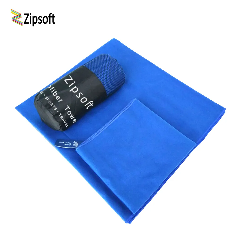 2 st / set Zipsoft Microfiber Travel Handduk Mjuk hud Snabb torr Super Absorberande Perfekt Strandhanddukar Gym Simning Yoga Jul Y200428