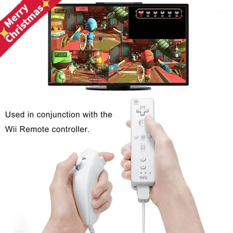 게임 컨트롤러 조이스틱 5 색 원격 핸들 컨트롤러 Nunchuk Nunchuck USB 포트 용 Wii NS1