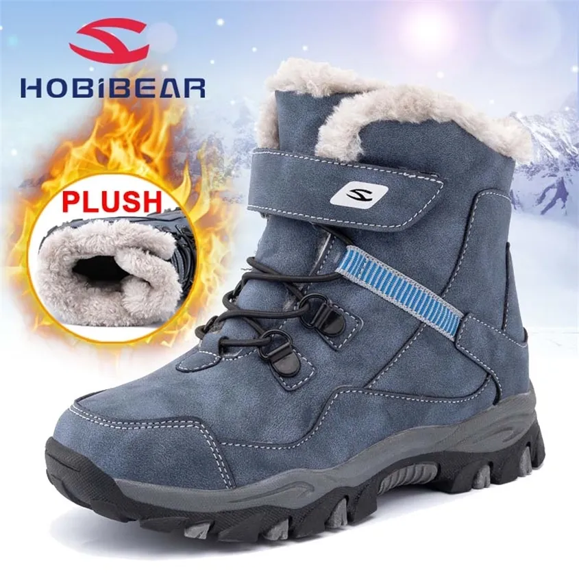冬のブーツ子供防水雪の女性の靴フラットカジュアルな冬の靴の男の子の女の子プラスサイズの子供220222のためのアンクルブーツ