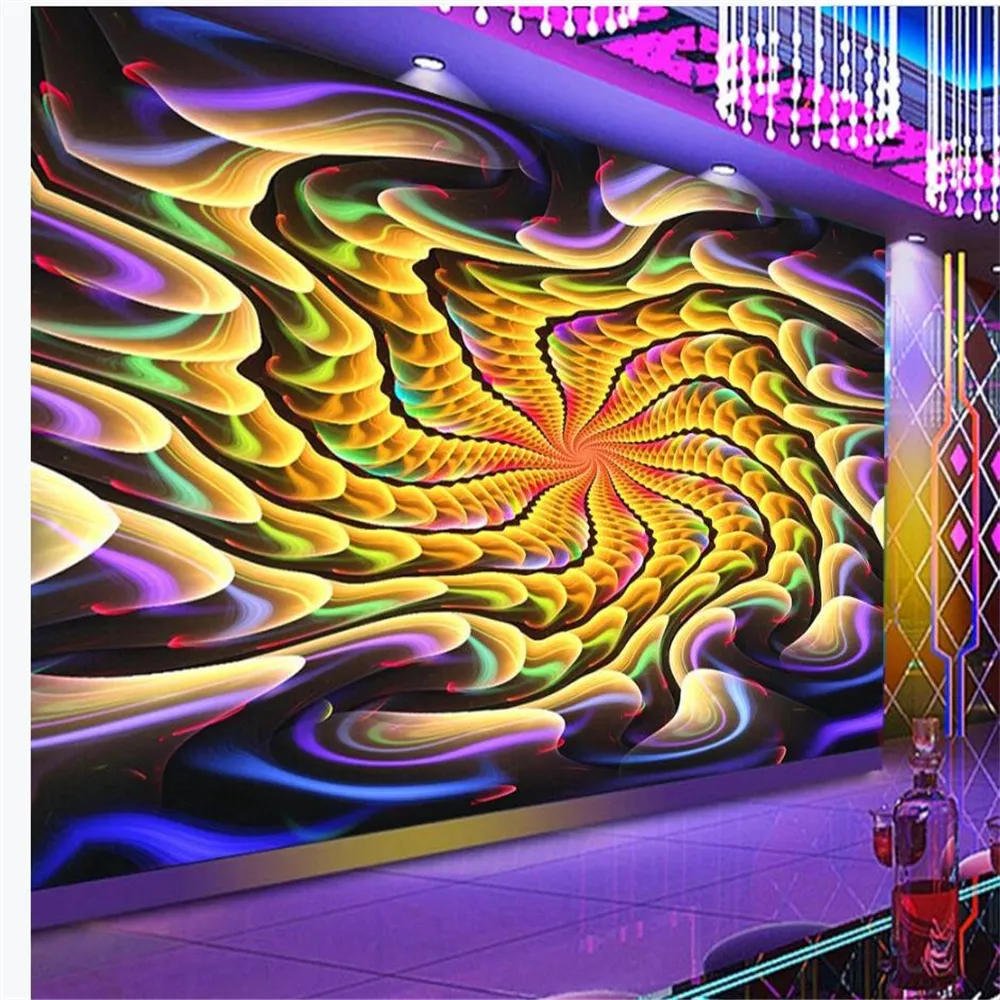 window mural wallpaper Cool nightclub flower wallpapers bar KTV tooling background wall 3d murals wallpaper for living room