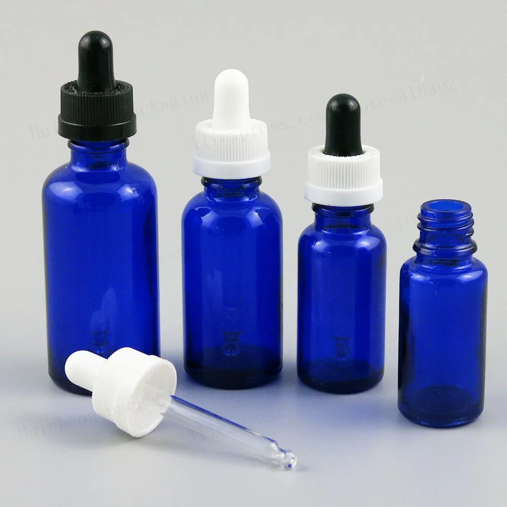 200 x 100 ml 50 ml 30ml 20 ml 15 ml 10 ml 5 ml kobalt blauw glas etherische olie Kinderdorfpelfles 1oz Pieepette DROPPER