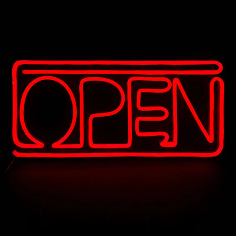 OPEN Model Sign 12 V LED Neon Light Silicone Material RED Market Cinema Bar Holiday Lighting Indoor Decoration Energy Saving Customize