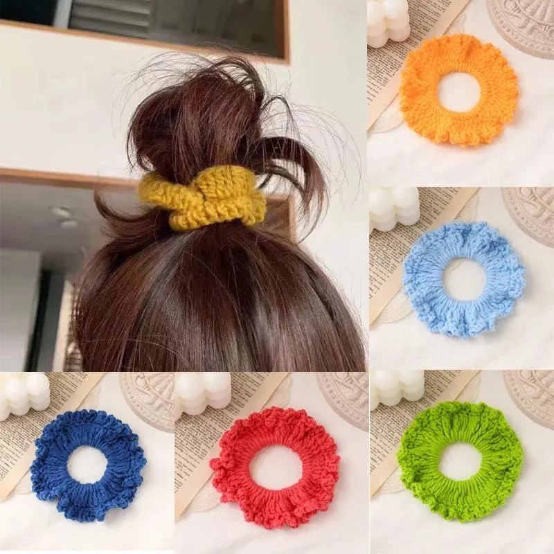 Woman Wool Hair Ties Girls Scrunchies Hair Accessories Winter Headwear Ponytail Holders Rubber Band Ornaments