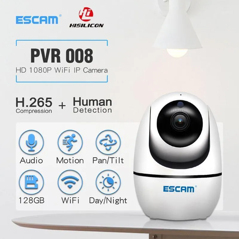 Cameras Humanoid Tracking ESCAM PVR008 Security Wifi Camera 2MP 1080P Wireless PTZ Motion Detection P2P Mini IP1