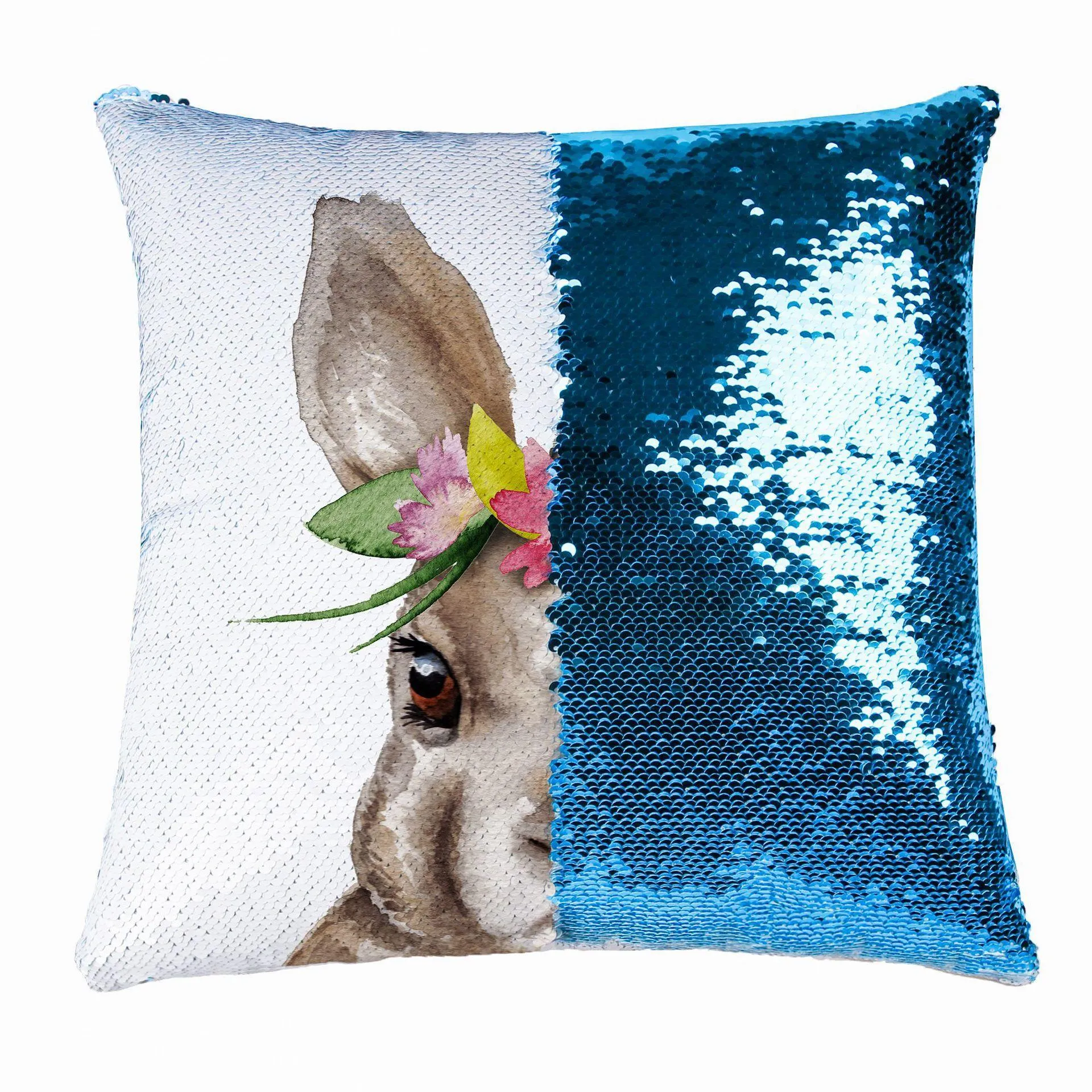 Sequins Pillow Case Easter Pillowcase Bunny Egg Cushion Cover Car Sofa Cushion Pillows Covers Living Room Home Decoration Office Chair Throw Pillowcases B7977