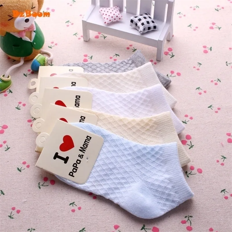 Dzboom 5 Paare/los Frühling Sommer Mesh Dünne Kinder Socken Unisex Kleinkinder Kinder Casual Kurze Baumwolle Baby Mädchen Jungen Socken Kind 201112