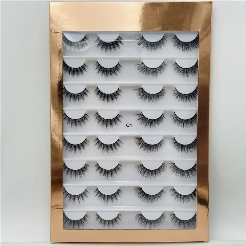 Eyelash Vendor Natural False Eyelashes Wholesale Faux 3d Mink Lashes Book Bulk Individual Lashes Wispy Strip Makeup