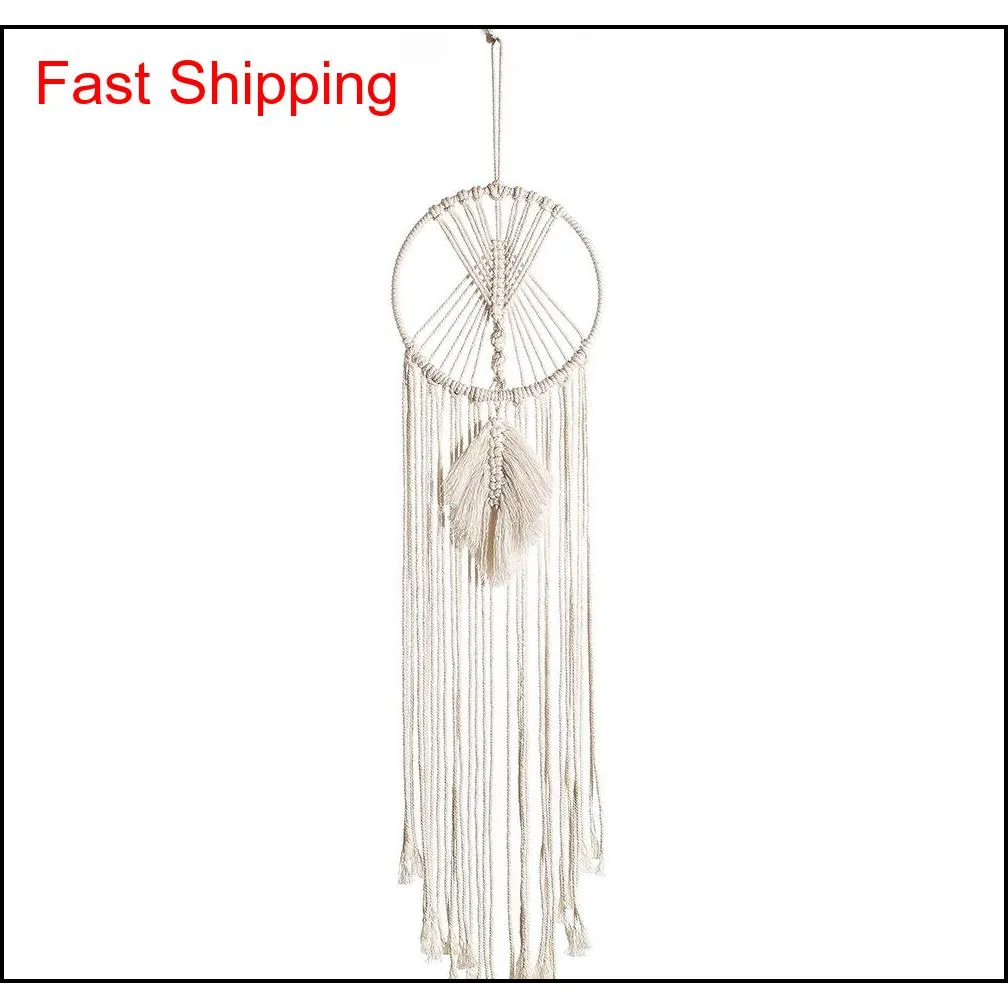 ins chic bohmian wall hanging tapestry leaves hand-woven cotton dreamcatcher decorative home pendant tapestry boho decor macrame