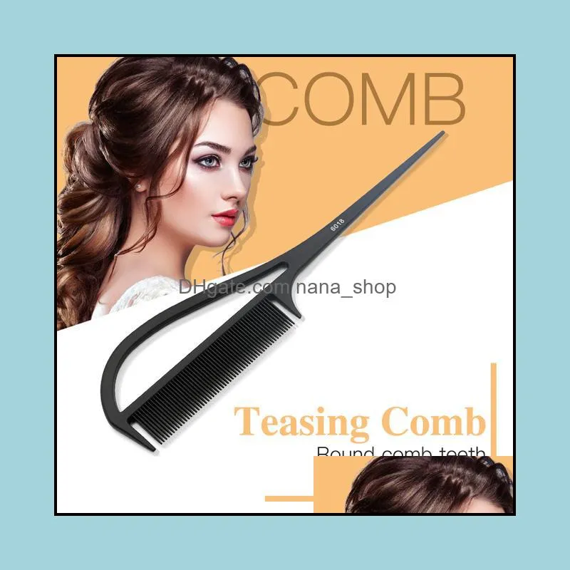 carbon fiber pointed tail anti-static professional hairdressing teasing hair stylist tools cutting comb