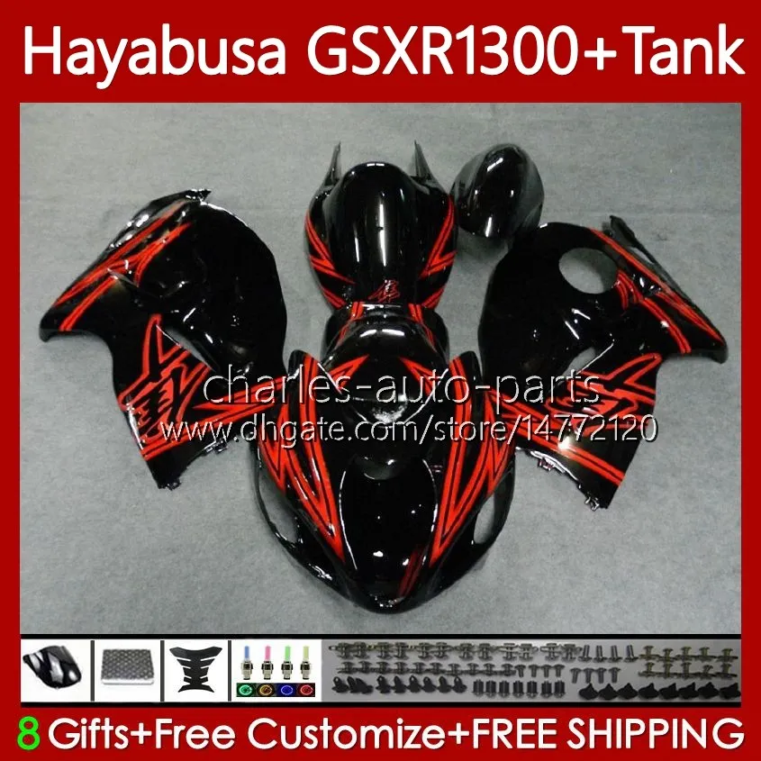 OEM rouge noir noir corps + réservoir pour SUZUKI Hayabusa GSXR 1300CC GSXR-1300 1300 CC 1996 2007 74No.87 GSX-R1300 GSXR1300 96 97 98 99 00 01 GSX R1300 02 03 04 05 06 07 Kit de carénage