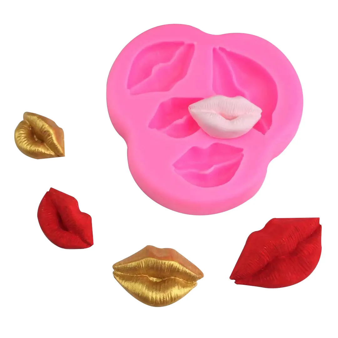 Lèvres Fondant Moule Kiss Collection Moule en silicone pour décoration de gâteau Chocolat Petite pâtisserie Sugarcraft Baby Shower Mariage enterrement de vie de jeune fille Fournitures Faveurs 1221871