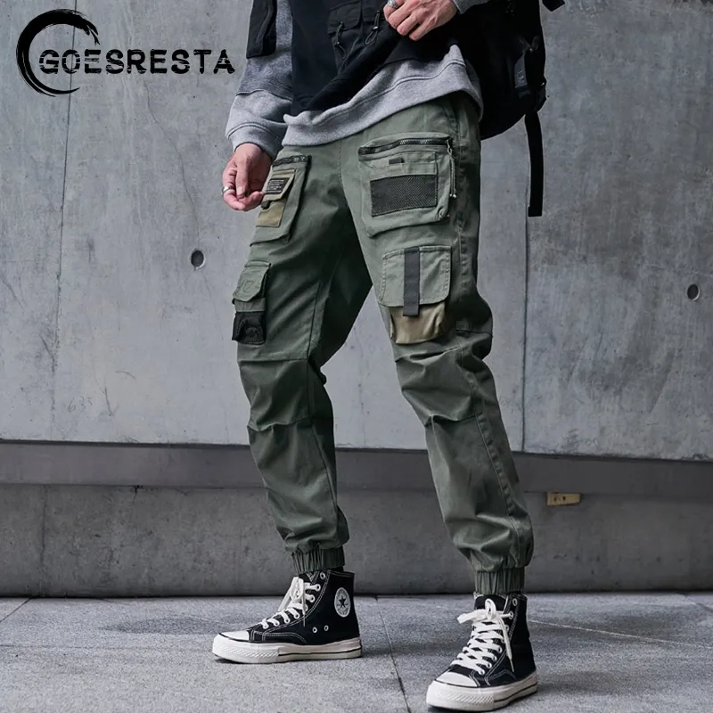 Frachthosen Männer Schwarz Hip Hop Streetwear Mode Baumwolle Joggers Jogginghose Casual Harem Hose Sommer Harajuku Flut Kleidung 201118