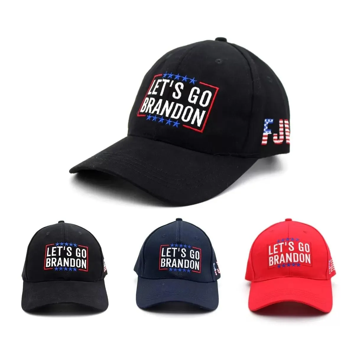 Let`s Go Brandon Baseball Cap Party Hats Dome Embroidered Sun Cotton Hat 3 colour CDC16 DHL