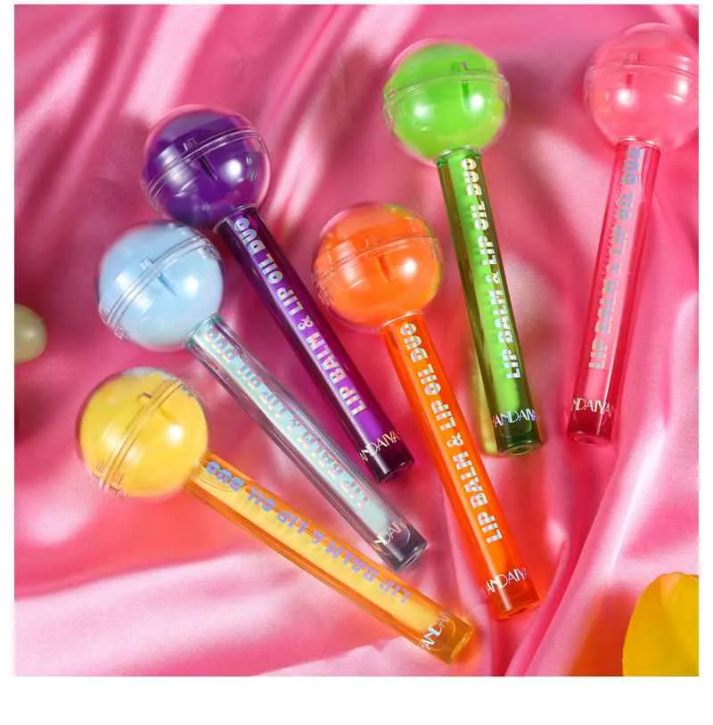 2 in 1 Lollipop Balm Gloss Color Changing Moisturizer Candy Magic Lip Tint HANDAIYAN Waterproof Long Lasting Lipstick