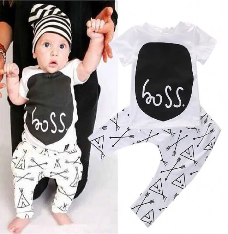 New style summer baby boy clothing set casual t-shirt + pants cotton baby clothes suit children sets kids clothing bebe