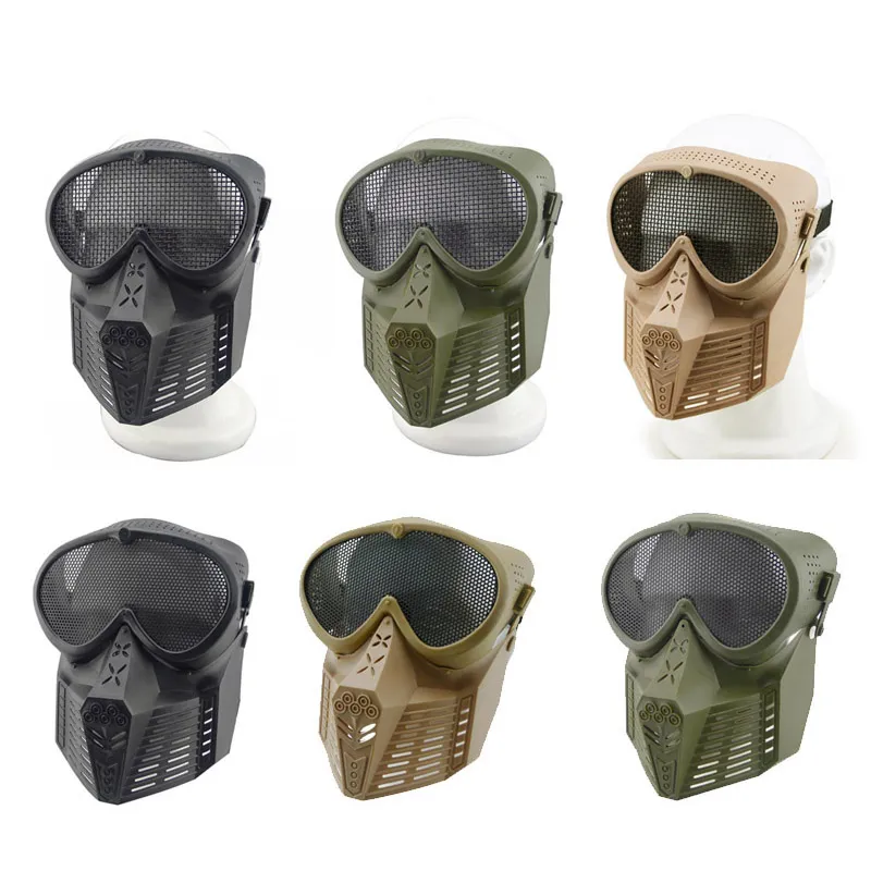 Outdoor Sports Tactical Airsoft Mask Airsoft Shooting Face Protection Gear Metal Steel Wire Mesh Full FaceNO03-202