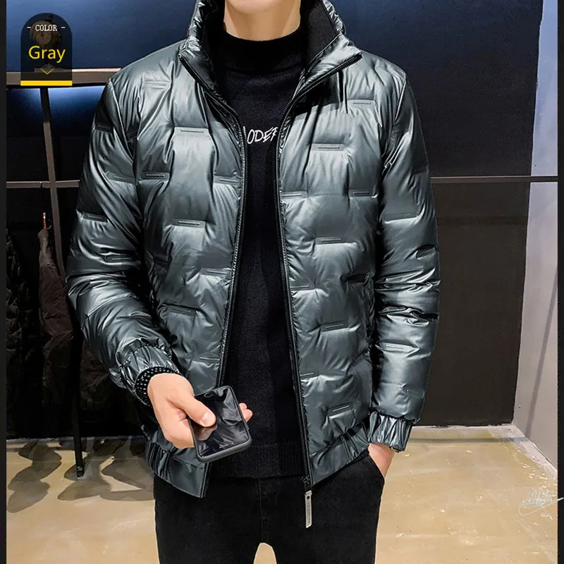 Piumino Invernale Nuovo Lucido Piumino Da Uomo In Tessuto Di Nylon