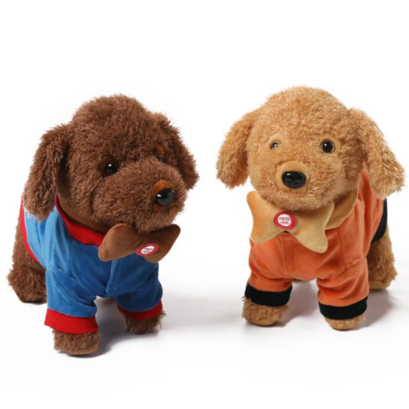 Baby Shining Electronic Teddy Dog Sound Control Plush Toy Robot