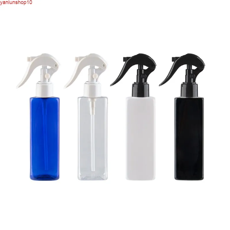 Récipients carrés rechargeables de 250 ml avec pompe à gâchette blanche et noire 250 cc x 25 bouteilles en plastique cosmétiques pour le nettoyage de la maison