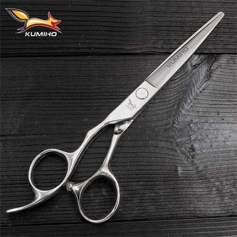 Tijeras de pelo para zurdos KUMIHO Japan 440C, tijeras profesionales de corte de 6 pulgadas para peluquero leafty 220125