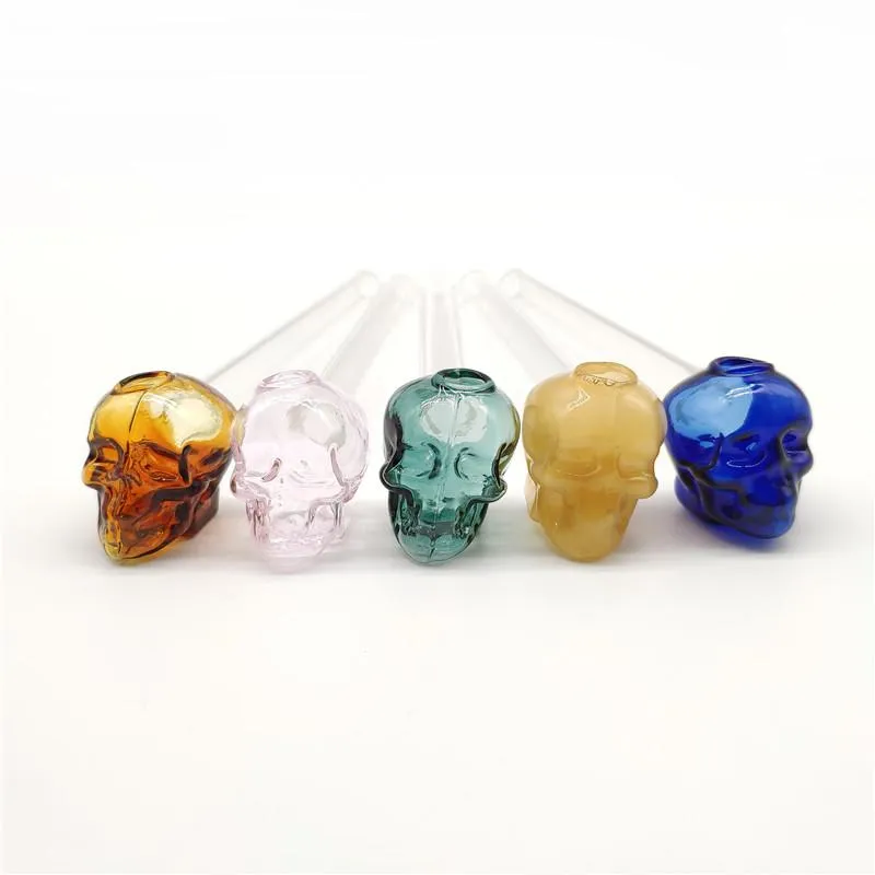Glass Water 6 Inches special design Oil Burner Colored Hand Pipe Straight Tube Pyrex Pipes Smoking Accesso