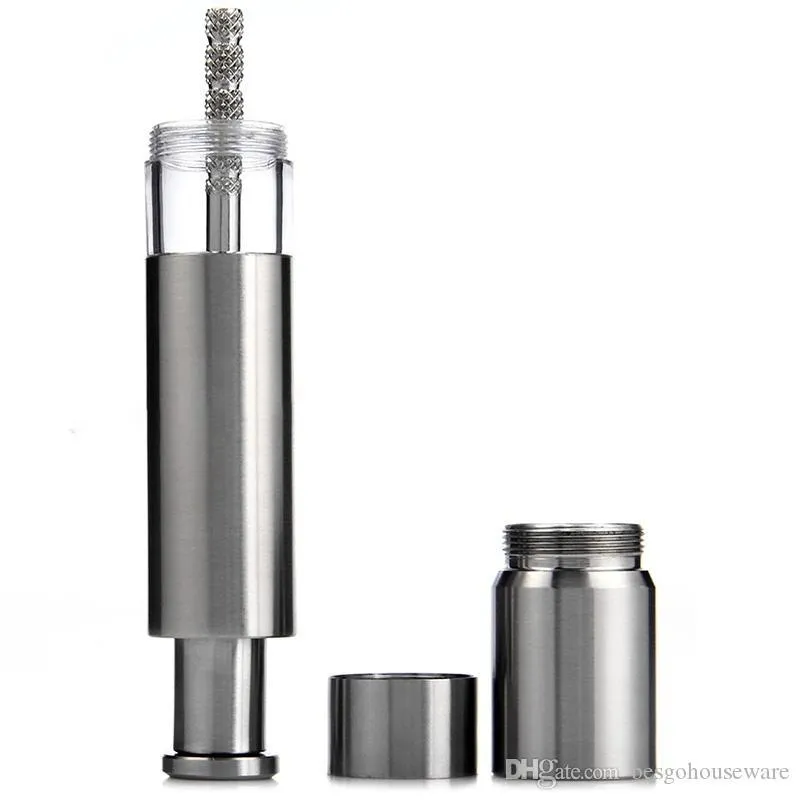 Stainless Steel Pepper Grinder Thumb Push Salt Pepper Grinder Portable Manual Pepper Mill Machine Spice Sauce Grinder Kitchen Tool BH1985 ZX