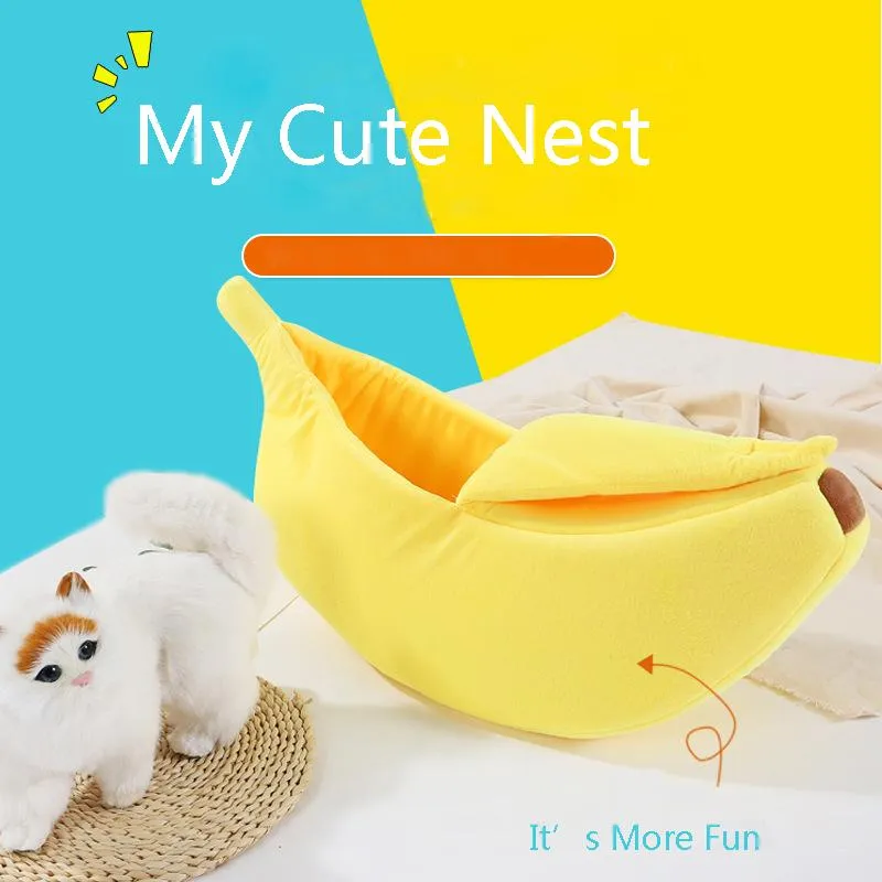 Banana Shape Pet Dog Cat Bed House Mat Durable Kennel Doggy Puppy Cushion Basket Warm Portable \Supplies