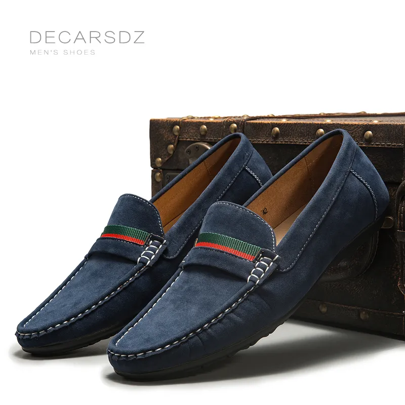 DECARSDZ Men Shoes Loafers Man 2022 Spring Fashion Boat Shoes Men Brand Man Moccasins Comfy Suede Leather Men Casual Shoes 220221