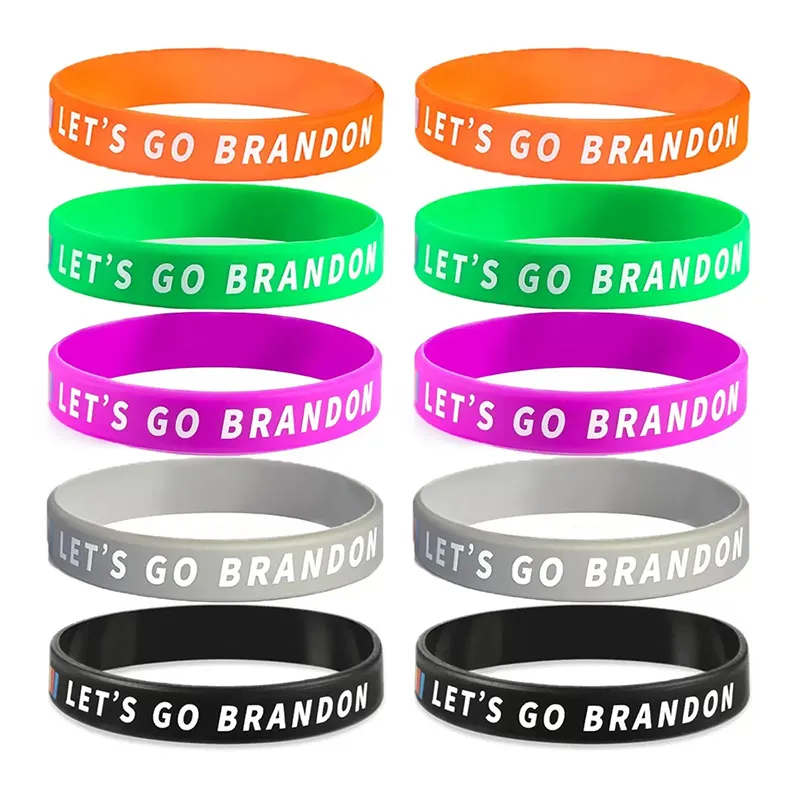 5 Colors Let's Go Brandon Silicone Bracelet Party Favor Rubber Wristband Presidential Election Gift Wrist Strap