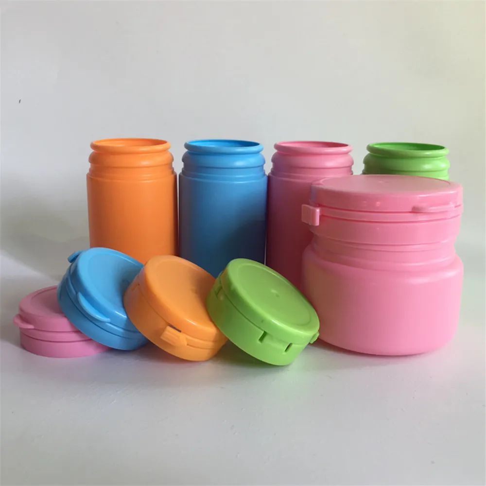 50 pezzi 80 g 120 verde rosa blu di plastica arancione Tearing pillola bottiglia coperchio flip Candy imballaggio trasporto libero