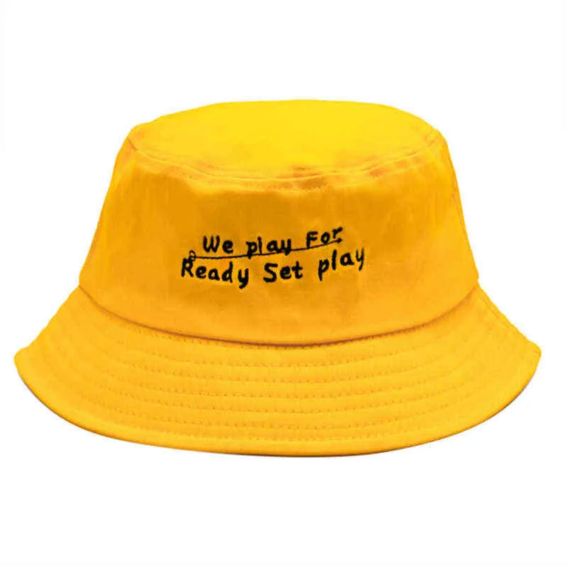 1PC femmes hommes lettre impression Hip Hop seau chapeaux casquette de pêche chapeau de soleil G220311