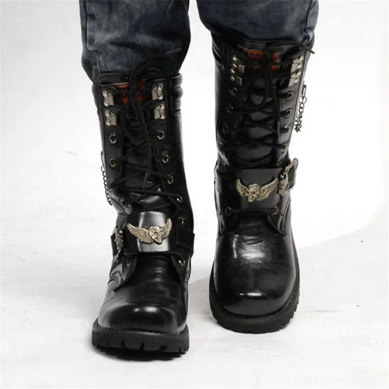 Skull biker 2025 boots