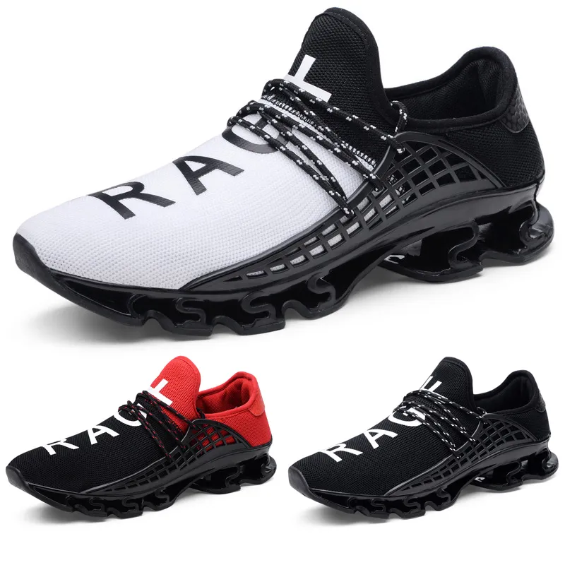 Remise Non-marque hommes respirant chaussures de course noir rouge blanc maille en plein air décontracté hommes formateur sport sneaker taille 38-44