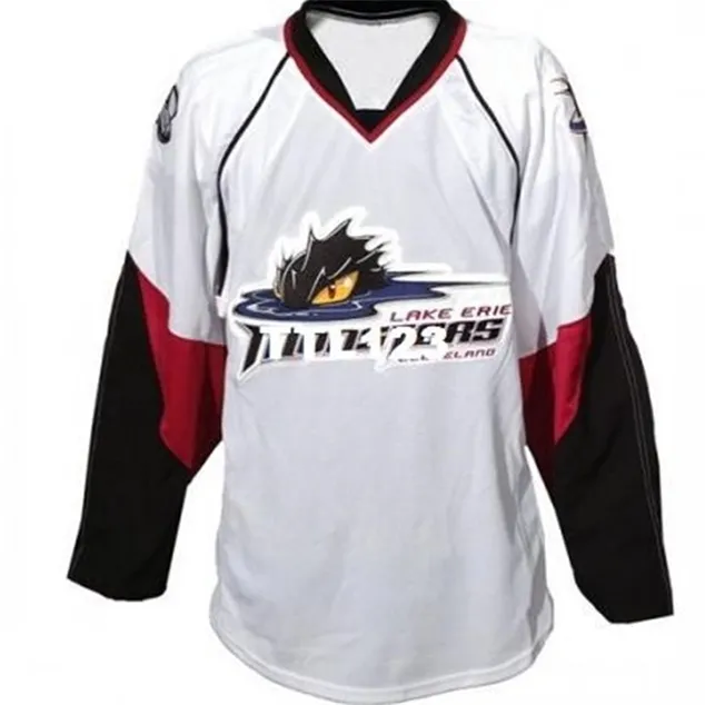 Men s Custom Embroidered Full NHL Cleveland Lake Erie Monsters Hockey Jersey