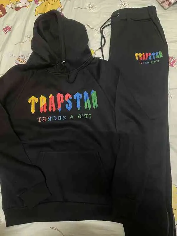 sweatshirts Trapstar Decoding Hooded Sportswear-Gray Revolution Medium Men`s and Women`s Sportswear Suit Set