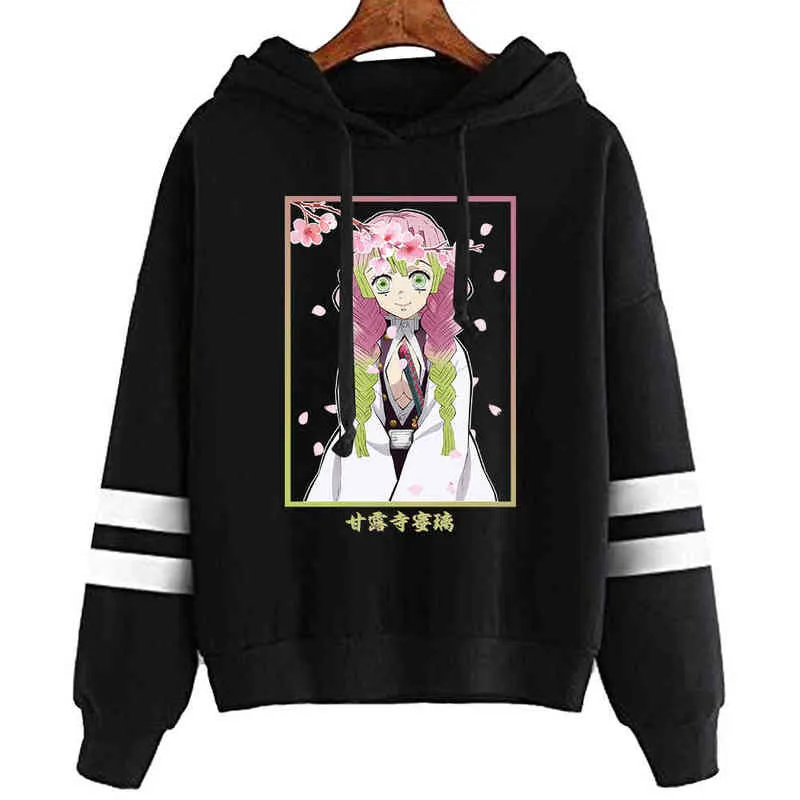 Slayer Slayer Hoodies Kimetsu No Yaiba Kanroji Mitsuri Толстовки Уютные Топы Судадера Фельпа Moletom Anime Gift H1227